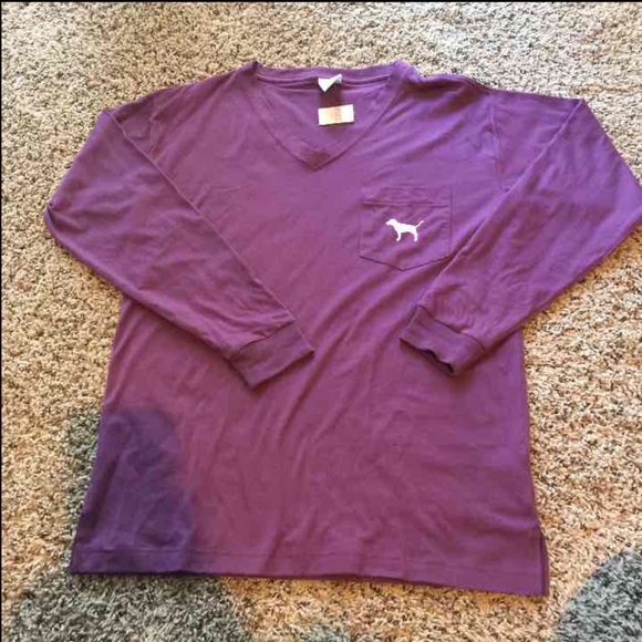 🚫Sold ebay🚫NWT VS PINK v-neck long sleeve Tee - Picture 2 of 2