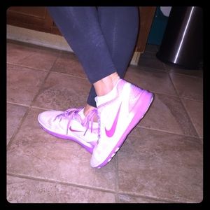 White and purple Nike free run 5.0