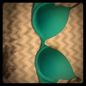 Blue W/cheetah straps bra