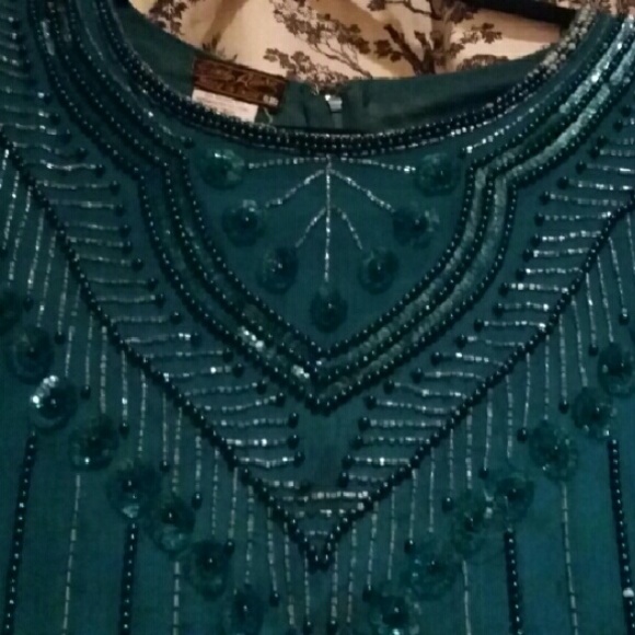 Vintage beaded silk top - Picture 1 of 4