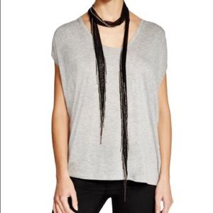 Chan Luu Black & Gold Skinny Scarf