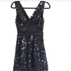 Big sequin black cocktail dress
