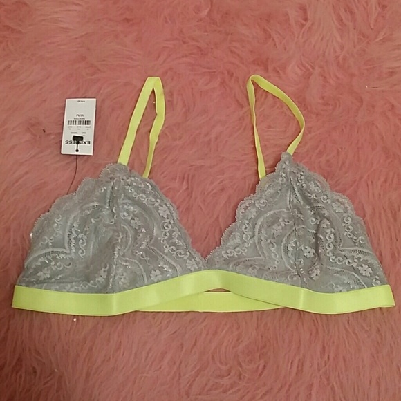 Express grey lace bralette (M) NWT