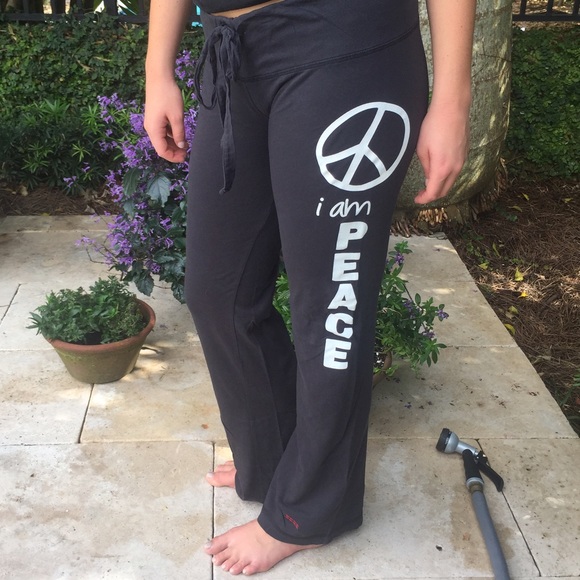 Peace Love World I Am Peace Black Sweatpants Peace Love World I Am Peace Black Sweatpants