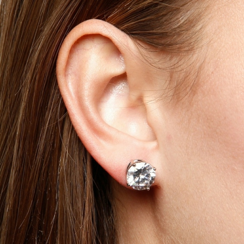 Simon Frank Round-cut Cubic Zirconia Stud Earrings