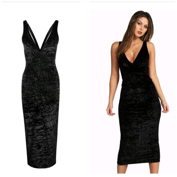 VELVET MIDI DRESS