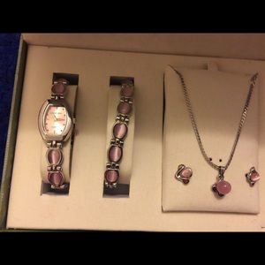 Jewelry set ( necklace, earring, bracelet, watch)