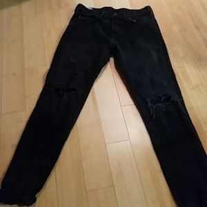 A&F distressed black jeans