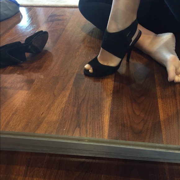 Black open toe heels!