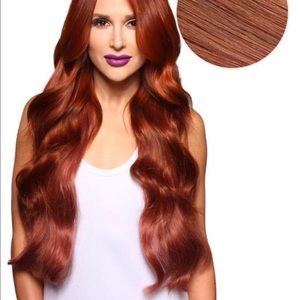 Bellami Vibrant Red 24" clip in hair extensions