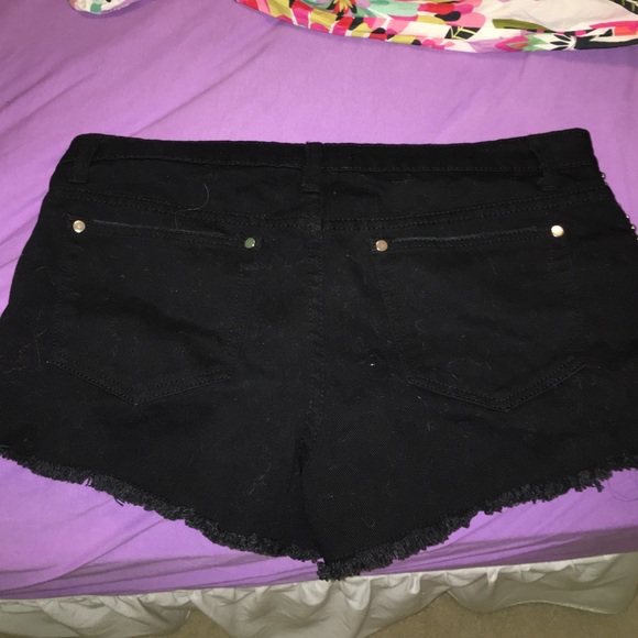 Studded Black High Waisted Shorts - Picture 2 of 3
