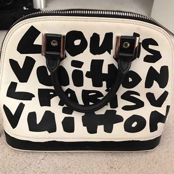 Black and white bowler bag.
