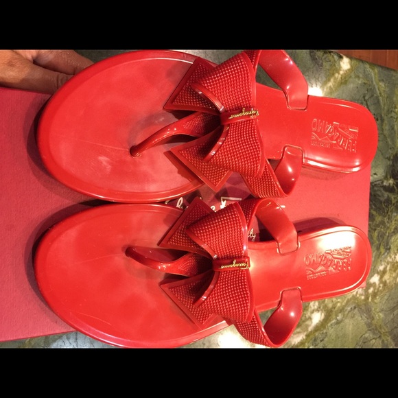Salvatore Ferragamo Shoes - Authentic Red Salvatore Ferragamo Size 10 sandals