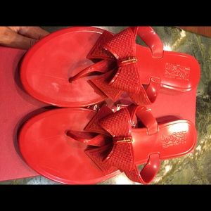 Authentic Red Salvatore Ferragamo Size 10 sandals