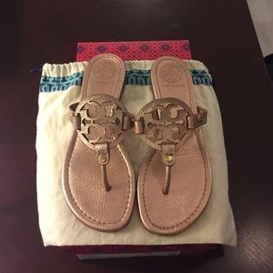 ❤️ Tory Burch Miller Metallic leather in Rose Gold