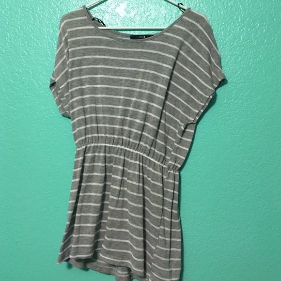 Gray and white beach dress