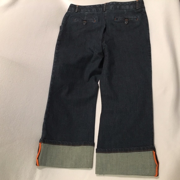 🌻 SALE!  Lands' End Jean Crops Cuffed NWOT size 8 - Picture 2 of 4