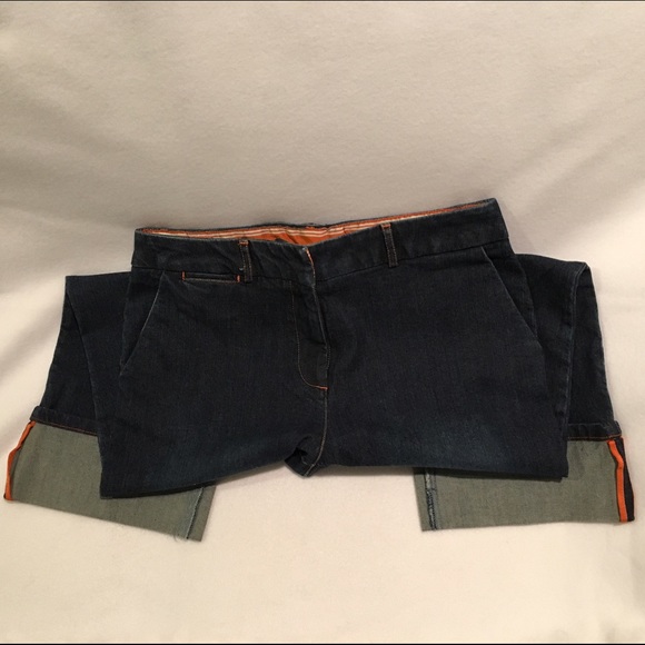 🌻 SALE!  Lands' End Jean Crops Cuffed NWOT size 8 - Picture 3 of 4
