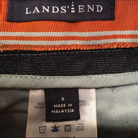 🌻 SALE!  Lands' End Jean Crops Cuffed NWOT size 8 - Picture 4 of 4