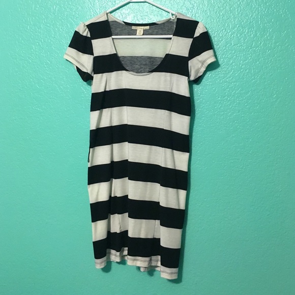 Black and white striped dress
