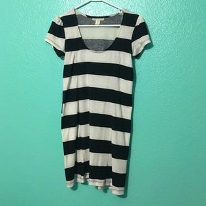 Black and white striped dress