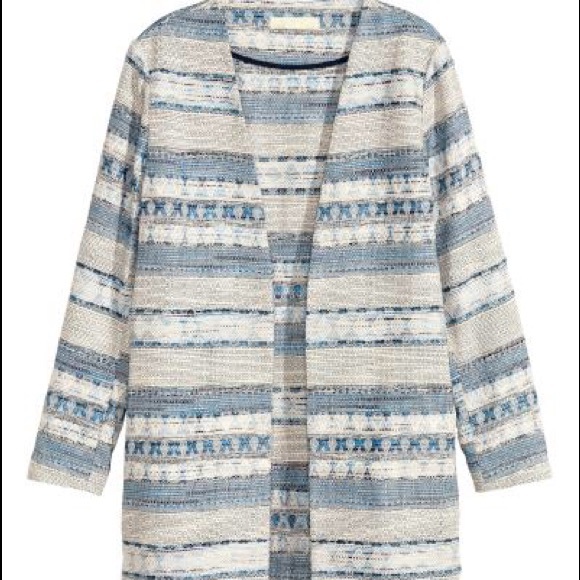 H&M jacquard jacket, blue/white/cream - Picture 2 of 4