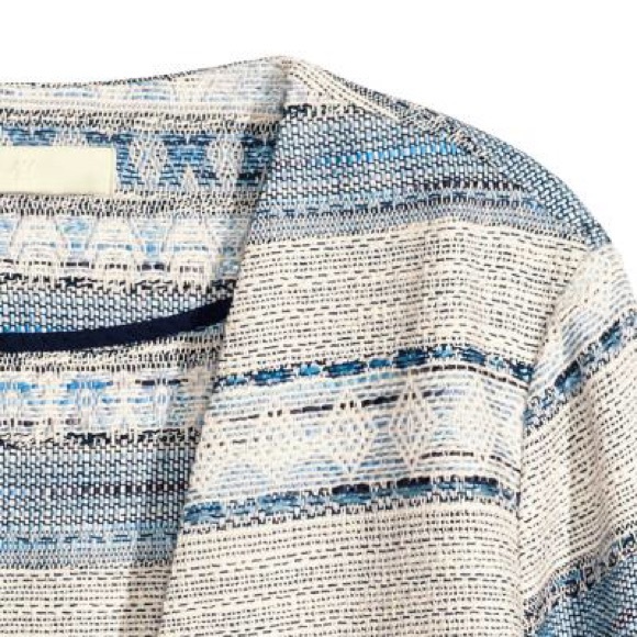 H&M jacquard jacket, blue/white/cream - Picture 3 of 4