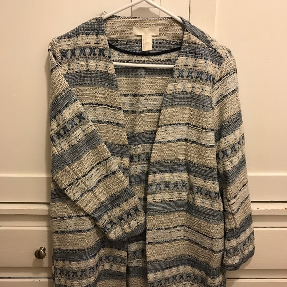 H&M jacquard jacket, blue/white/cream - Picture 4 of 4