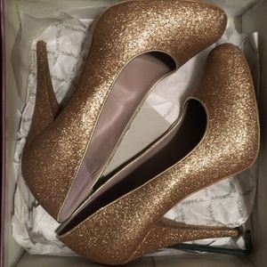 Gold Glitter Pumps