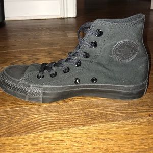 All Black Hightop Coverse Size 6