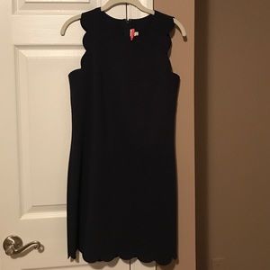 J Crew Scalloped Navy Sleeveless Dress