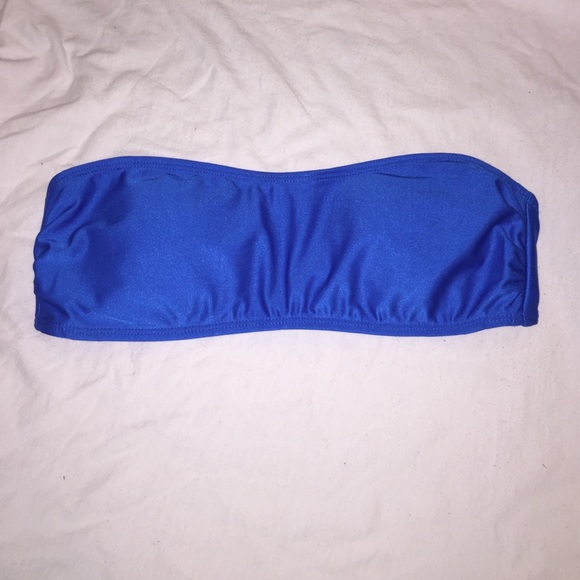 SOLD! Blue bandeau style bikini top
