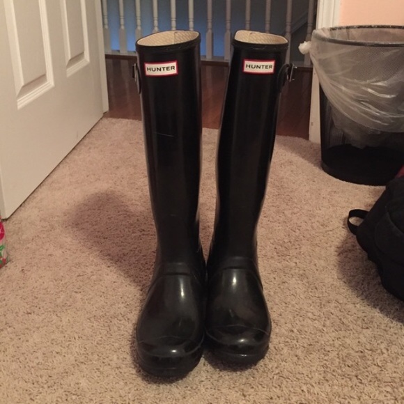 Black Gloss Hunter Rain Boots