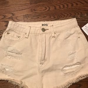 BDG High waisted White Denim Shorts
