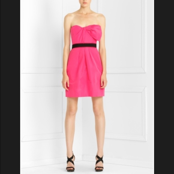 BCBG Maxazria neon pink strapless short dress