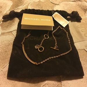 Michael Kors Pave Bar Adjustable Necklace