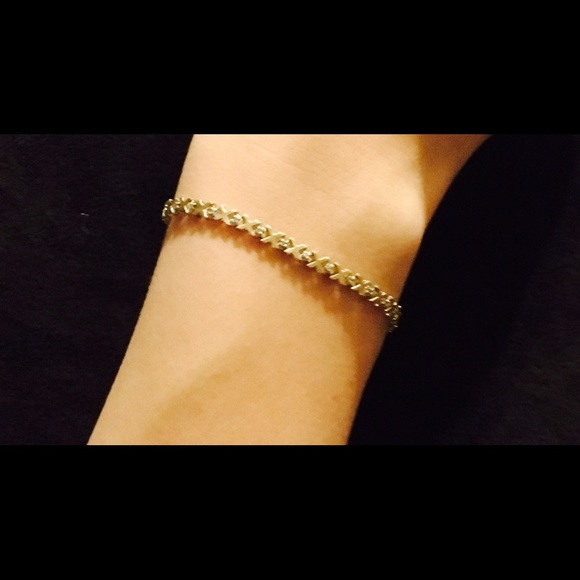 Gold and diamond x bracelet!
