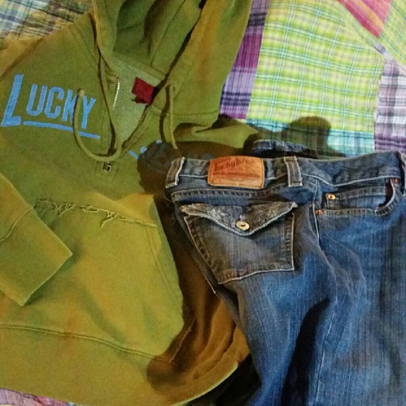 Lucky Jean's and hoodie