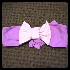 lolli bow bandeau top lavender lilac baby pink