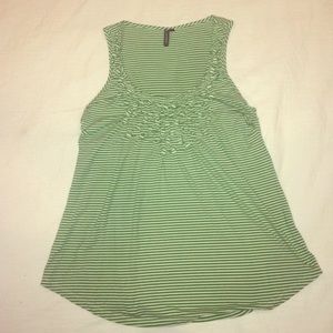 Anthropologie striped tank with button detail