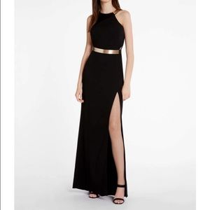 Halston Heritage Metal Plate Crepe Gown Size 0