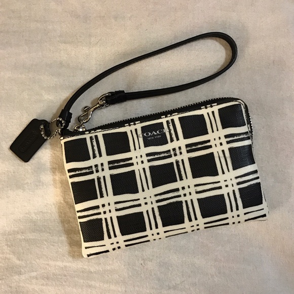 NEW Black & White Coach Wristlet.
