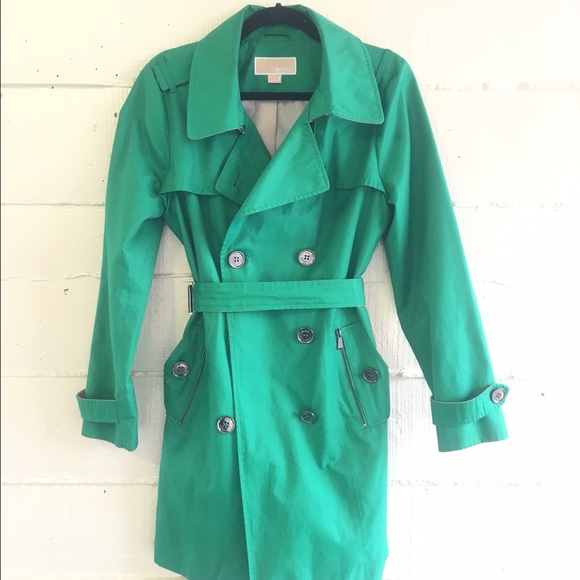 ❌❌❌SOLD❌❌❌Michael Kors Green Trench Jacket - Picture 2 of 4