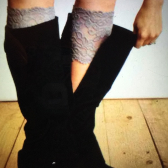 Accessories - Gray stretch lace trim boot toppers. NWOT
