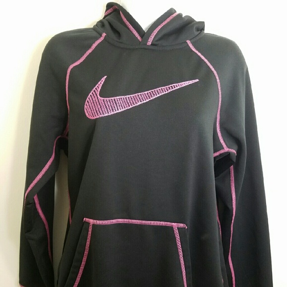 Women's black pinkNike Dri-fit therma-fit hoodie M