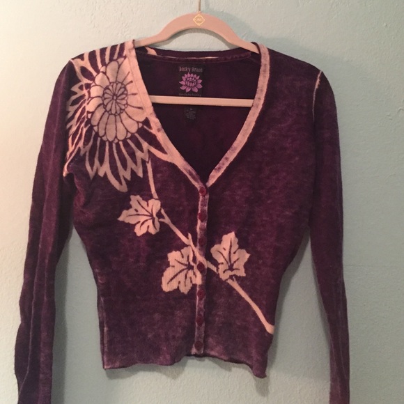 Purple winter cardigan