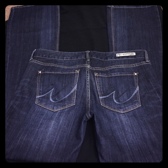 Express Stella Boot Cut Jeans. Dark wash