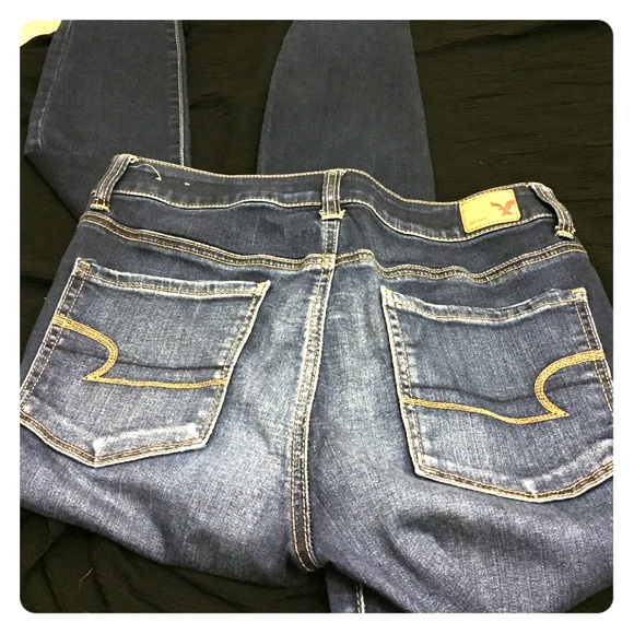 AE dark wash High Rise Jegging Super Stretch li