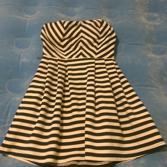 Navy blue and white dress