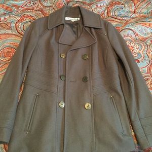 Kenneth Cole pea coat, army green in color.